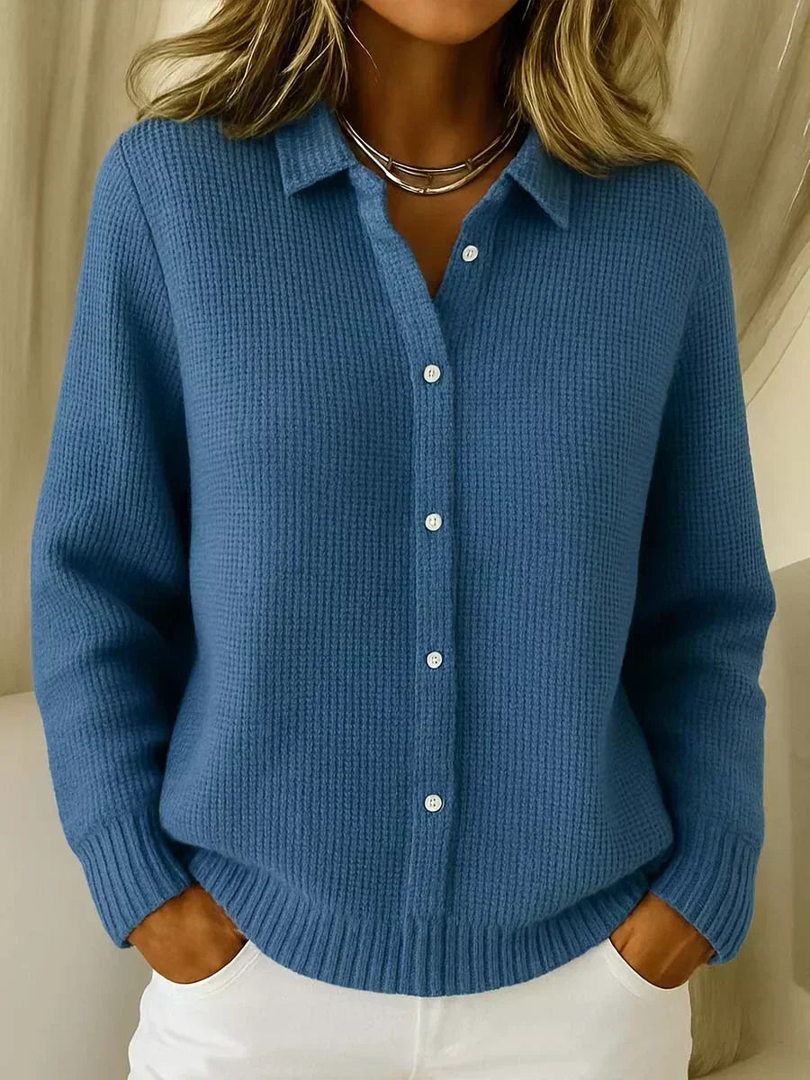 Carmen - Gilet in Maglia Texturé con Bottoni