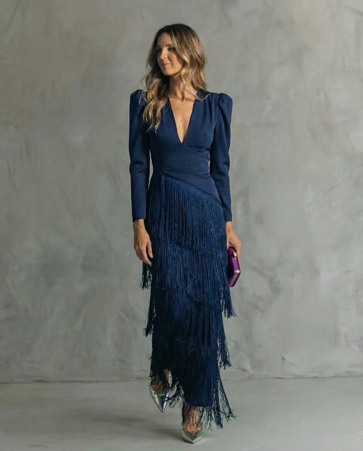 Clarisse | Robe Élégante à Manches Franges