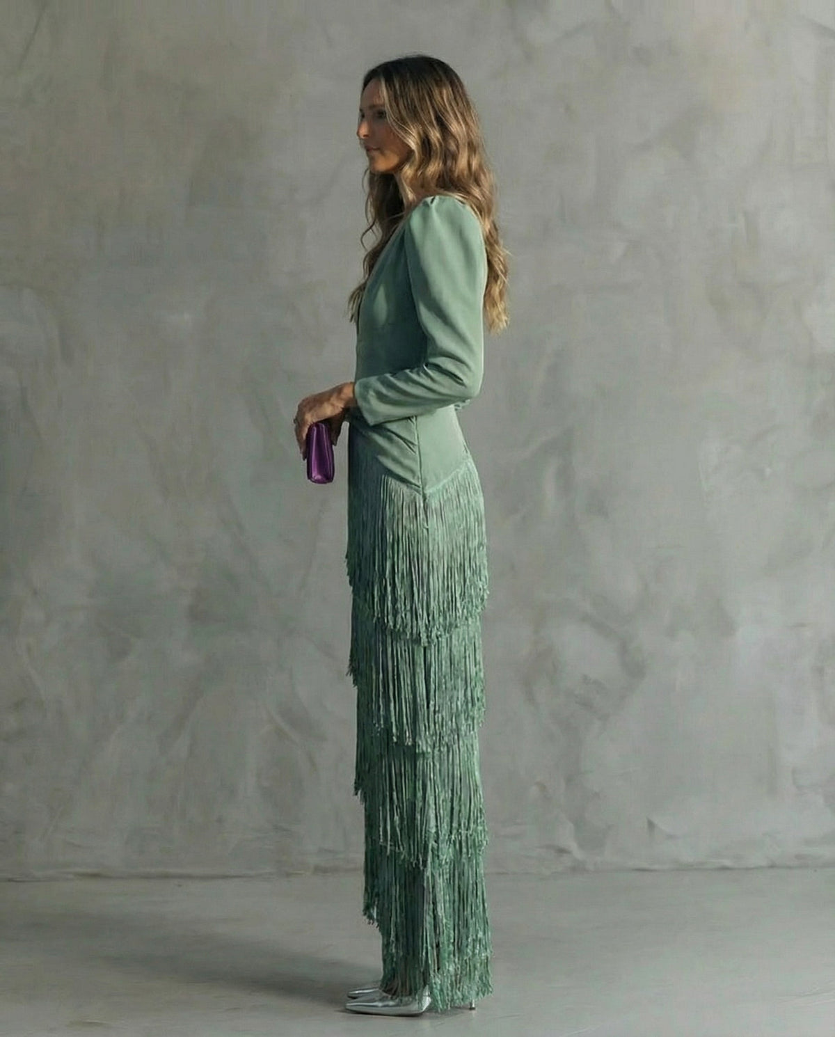 Clarisse | Robe Élégante à Manches Franges