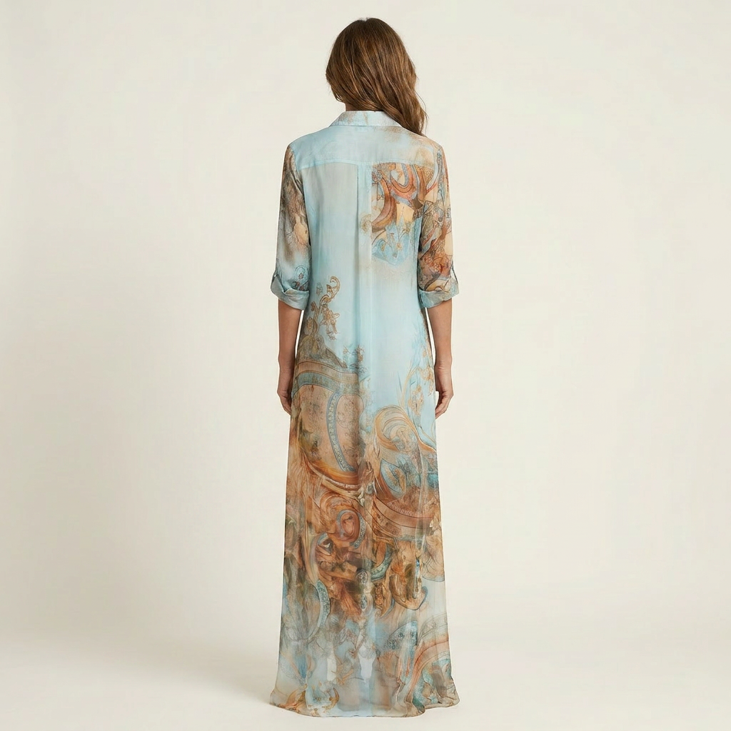 Raffaella | Abito Camicetta Maxi en Soie