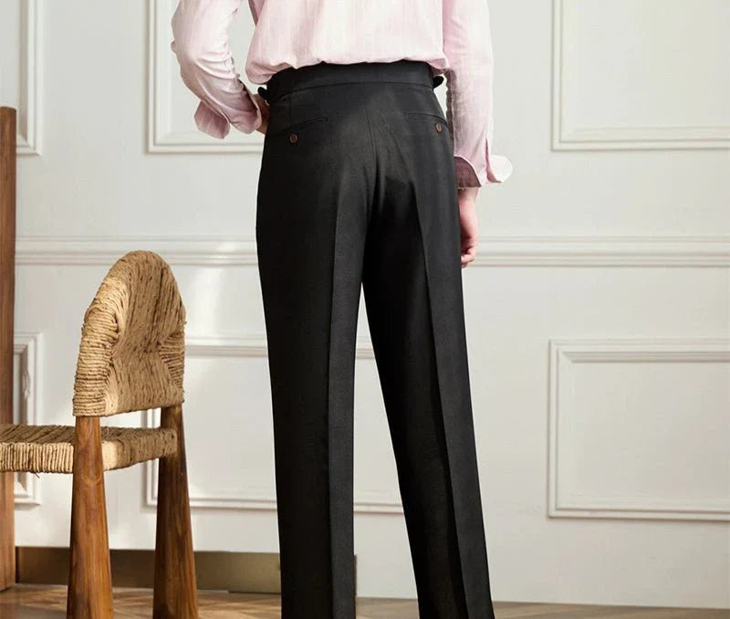 Pantaloni fluide taille haute élégant