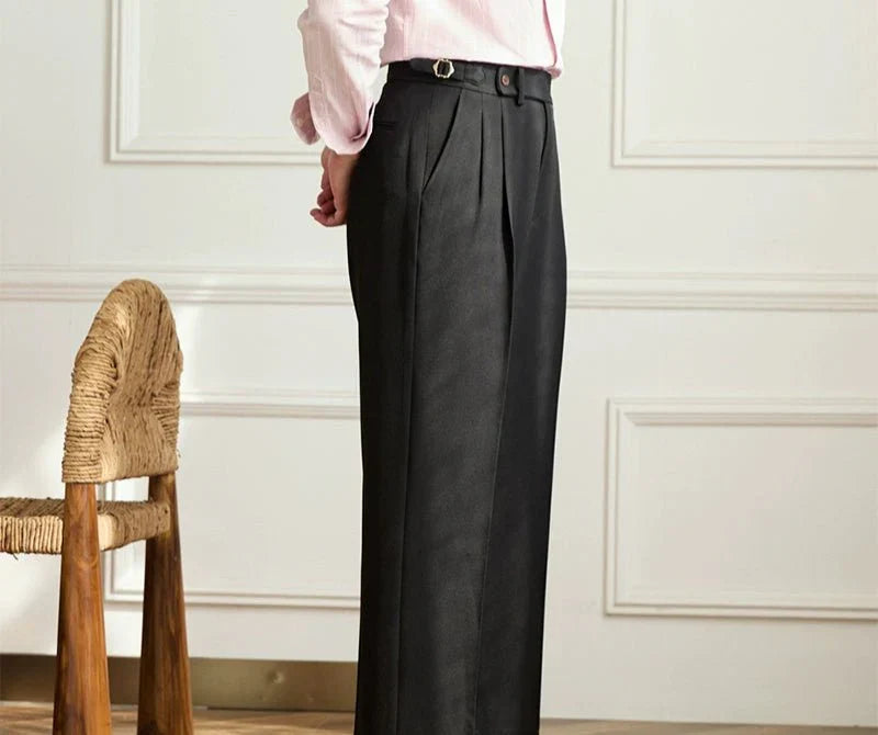Pantaloni fluide taille haute élégant