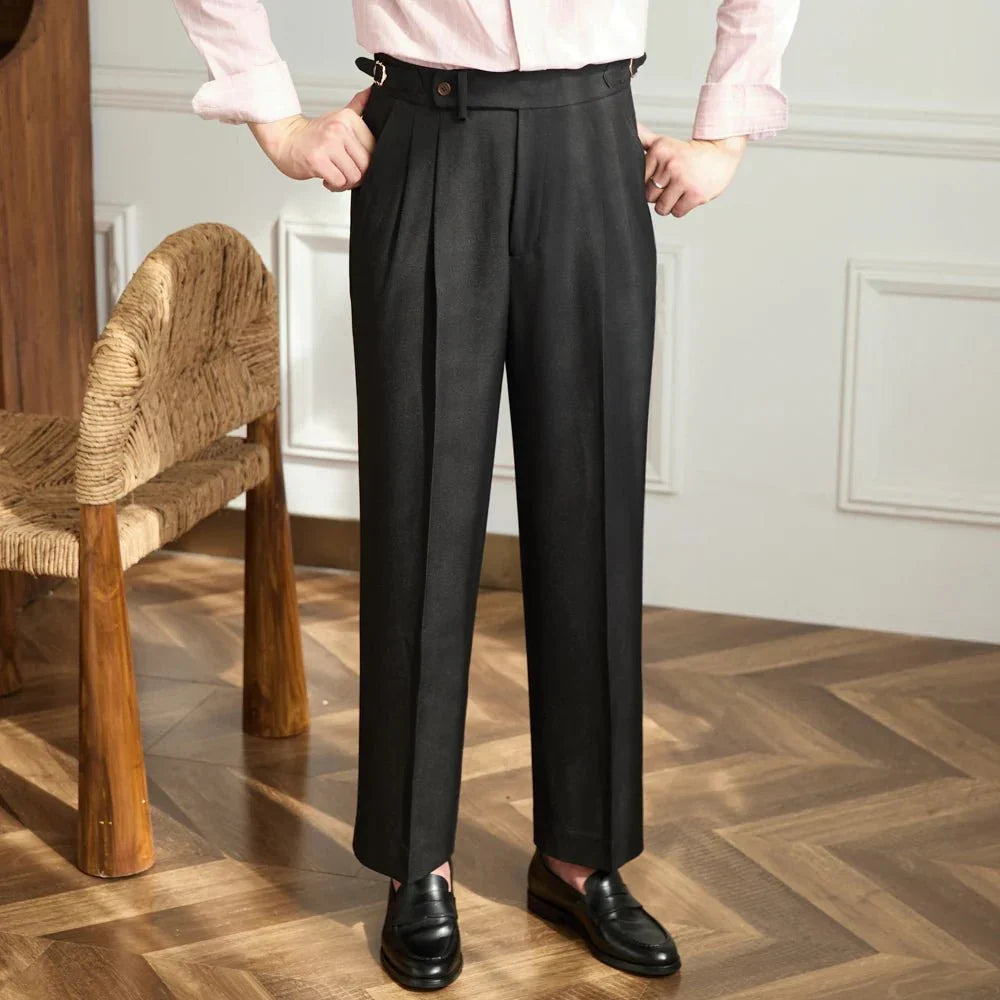 Pantaloni fluide taille haute élégant