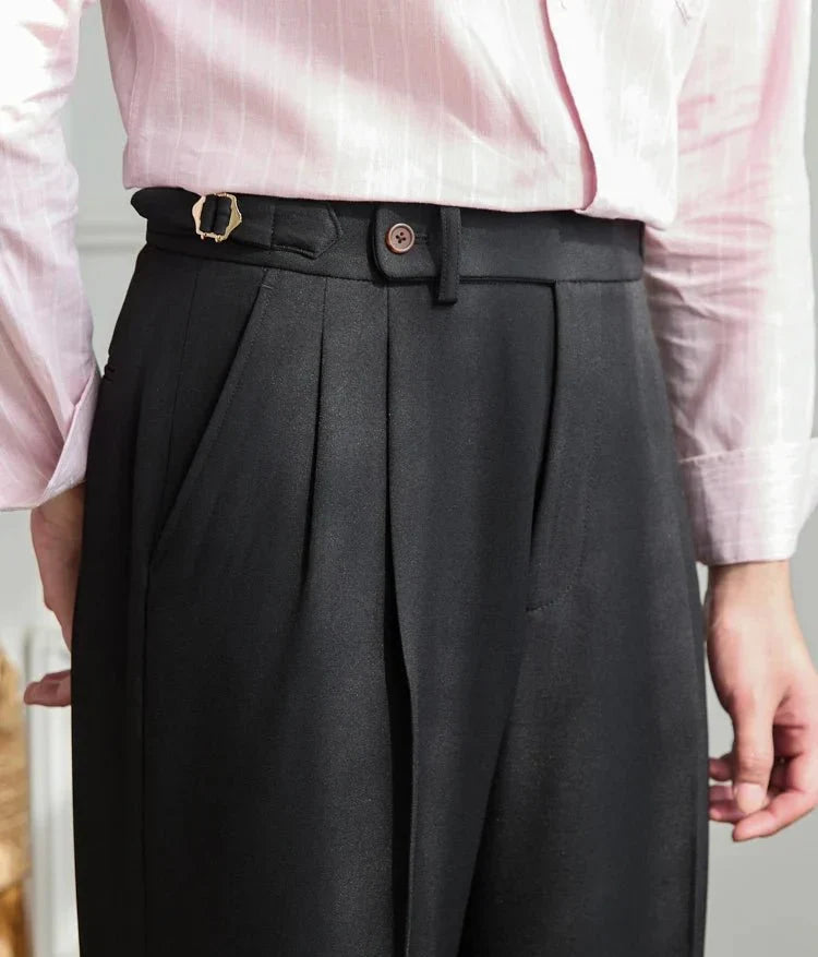 Pantaloni fluide taille haute élégant