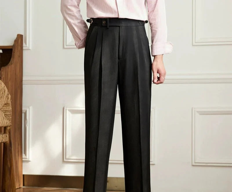 Pantaloni fluide taille haute élégant