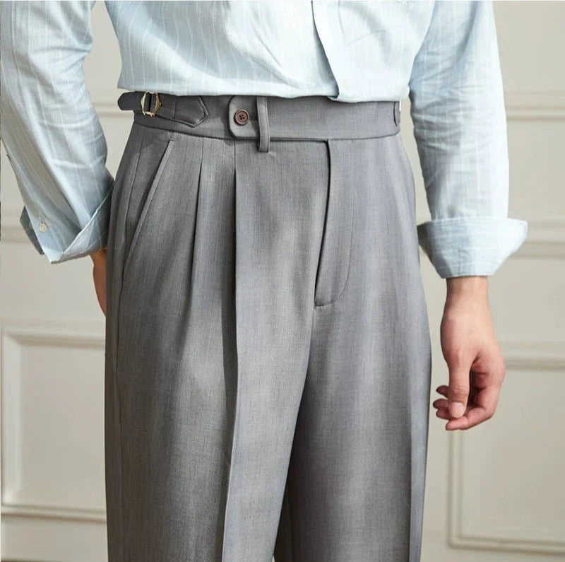 Pantaloni fluide taille haute élégant