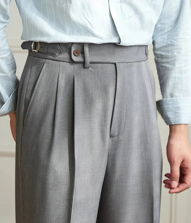 Pantaloni fluide taille haute élégant