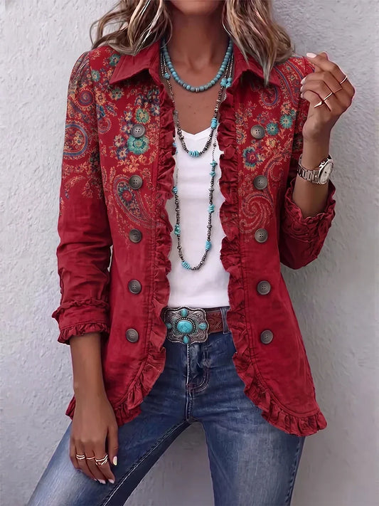 Camilla | Giacca con Stampa Paisley e Volant