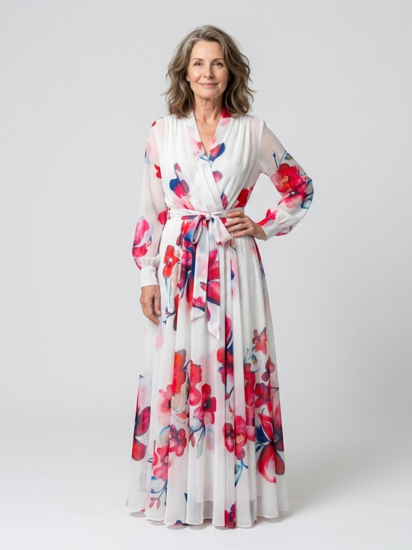 Abito Maxi Enveloppe Florale Lillian