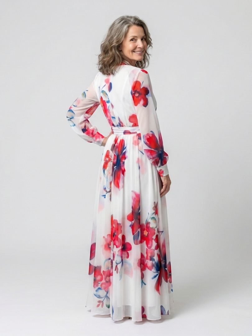 Abito Maxi Enveloppe Florale Lillian