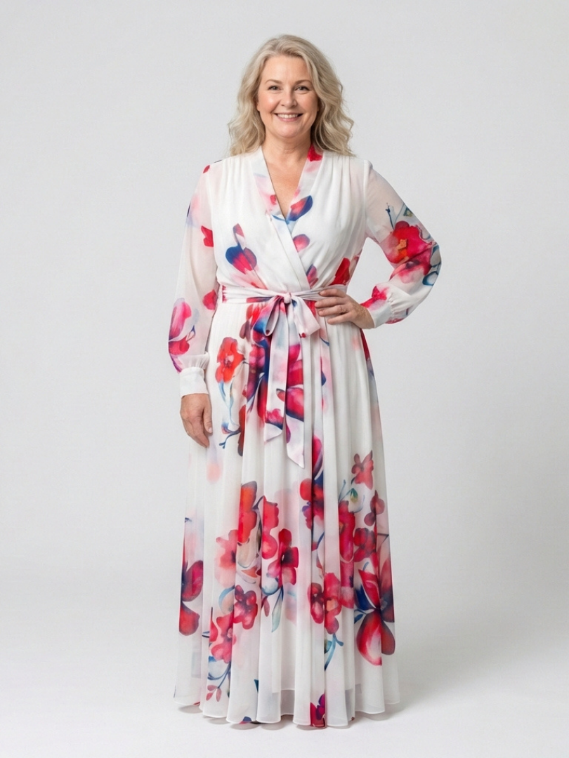 Abito Maxi Enveloppe Florale Lillian