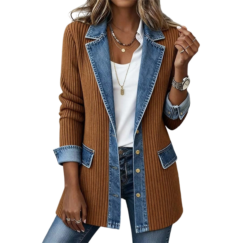 Giulia | Giacca in Denim e Maglia a Coste