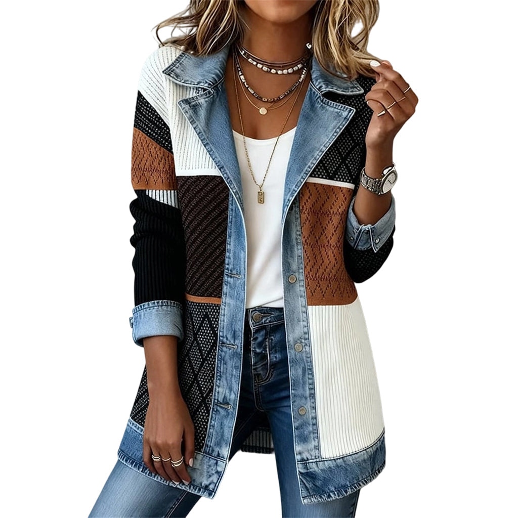 Giulia | Giacca in Denim e Maglia a Coste