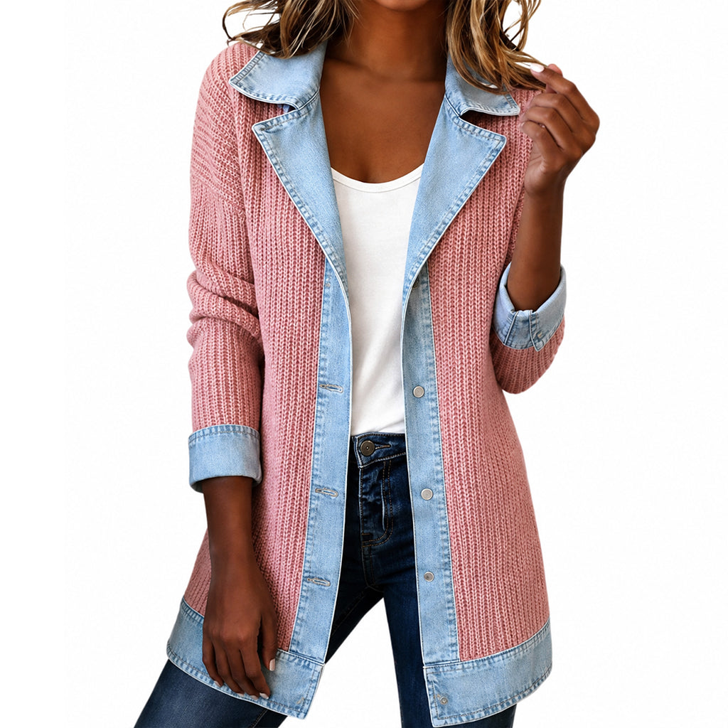 Giulia | Giacca in Denim e Maglia a Coste