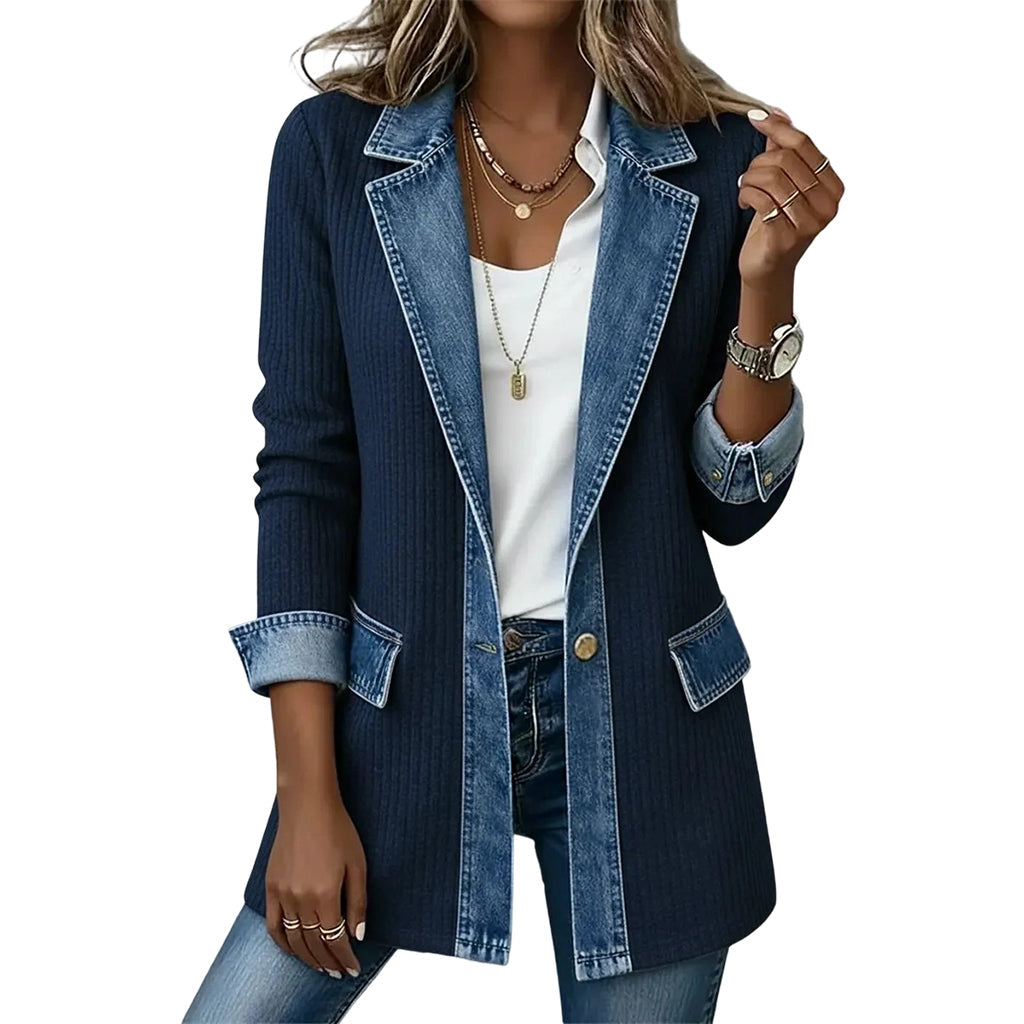 Giulia | Giacca in Denim e Maglia a Coste