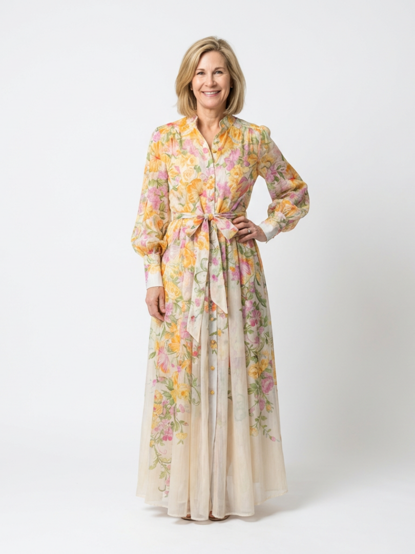 Abito Maxi Longues Florale Transparent Cressida