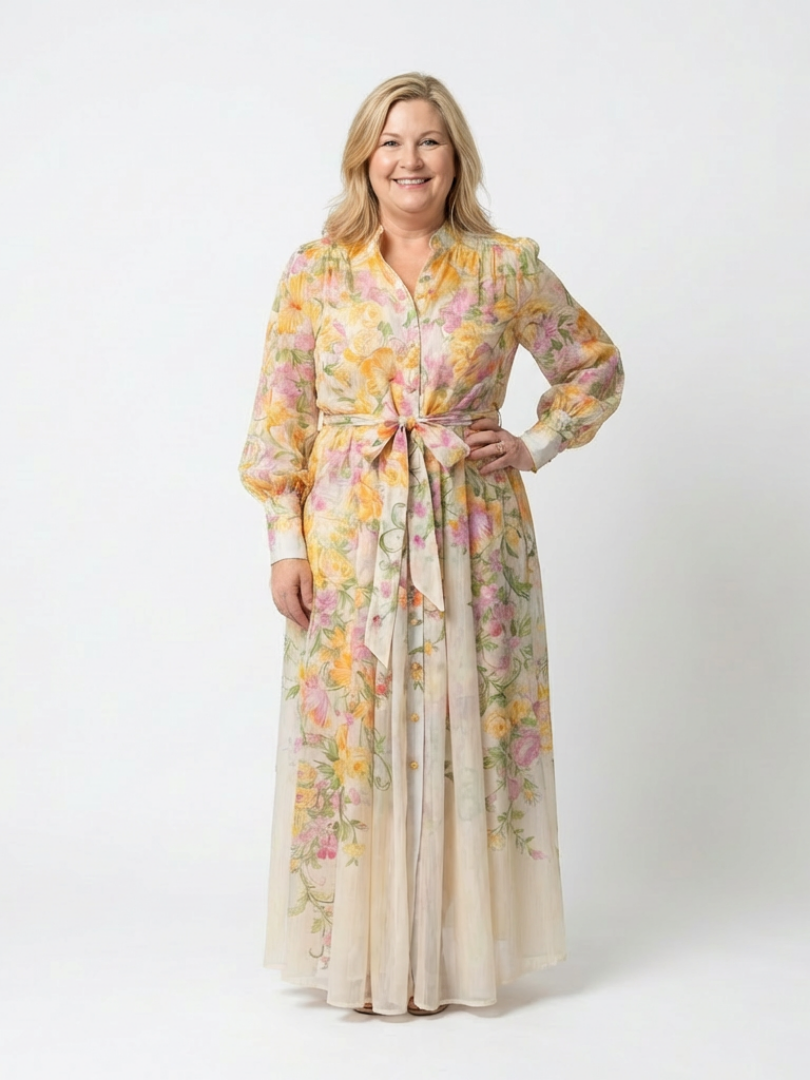 Abito Maxi Longues Florale Transparent Cressida