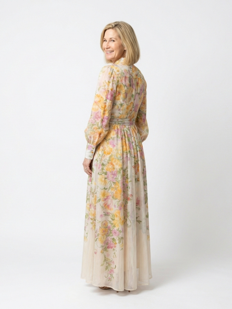 Abito Maxi Longues Florale Transparent Cressida