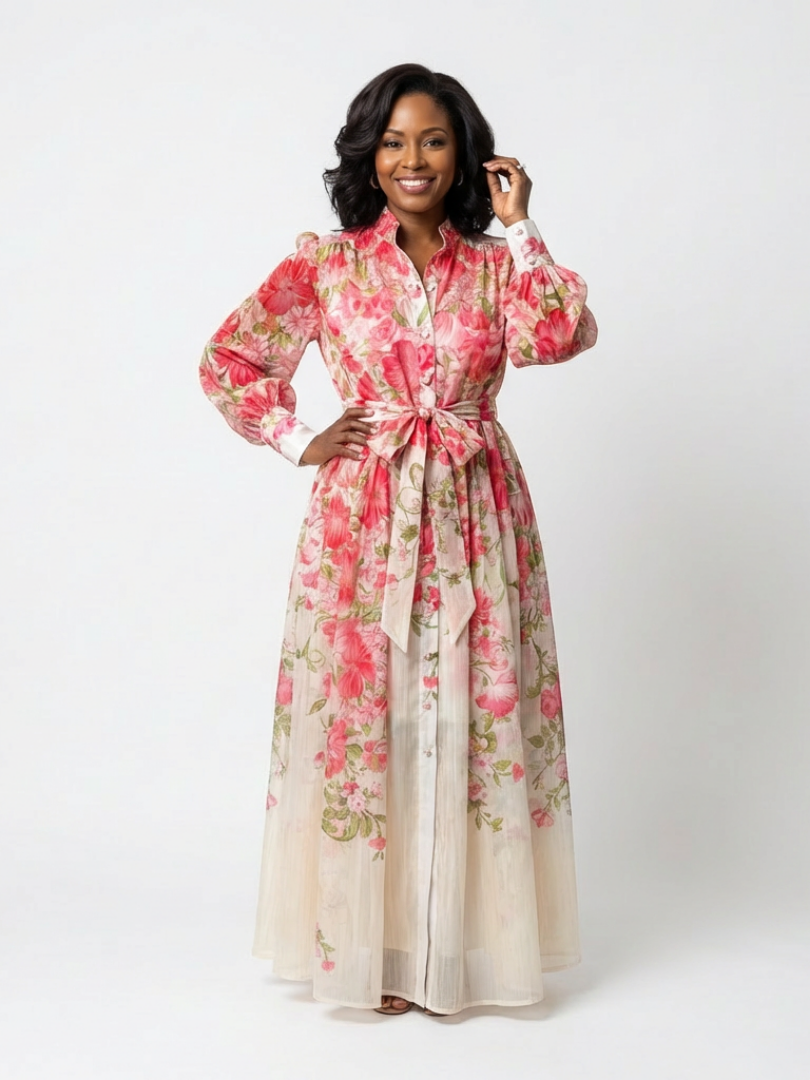 Abito Maxi Longues Florale Transparent Cressida