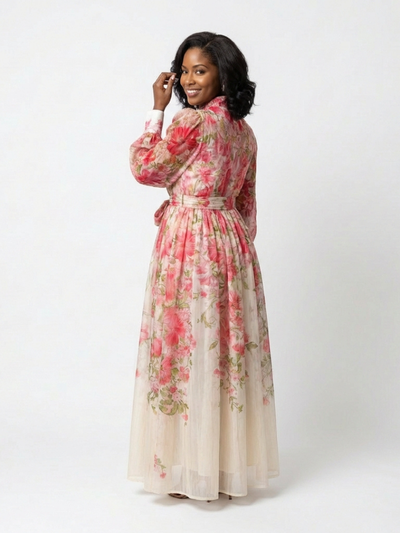 Abito Maxi Longues Florale Transparent Cressida